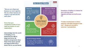 6 core values of GBS